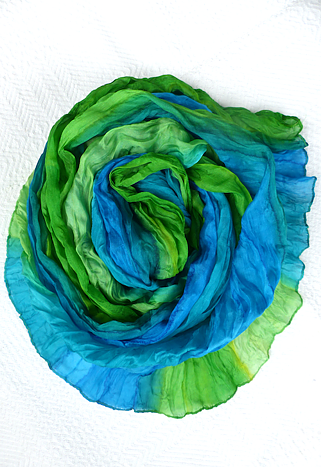 Chiffon grön silkescarf