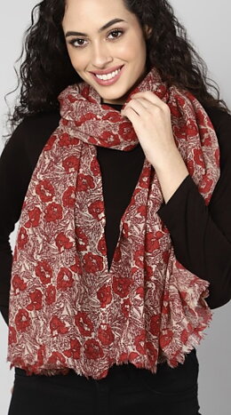 Sibella blommig ullscarf 