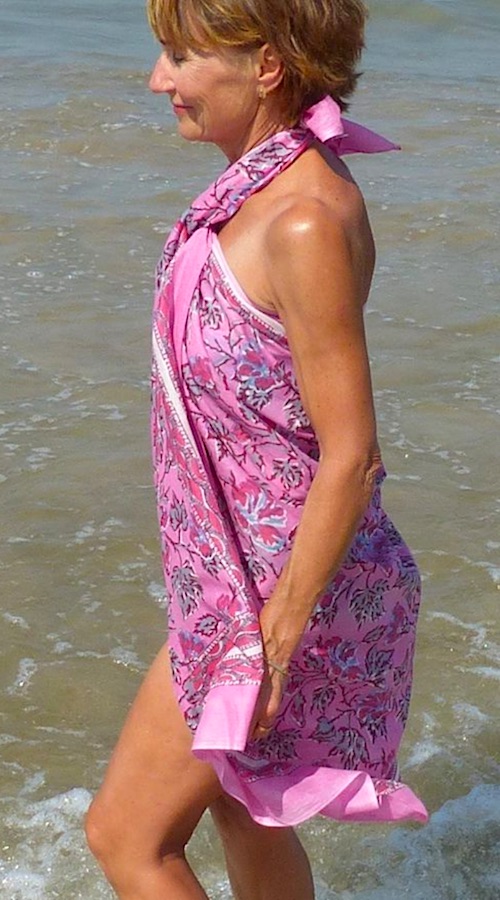 Anina rosa sjal / sarong - 2