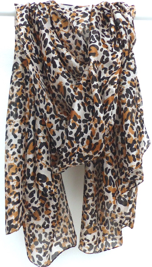 Leopard snygg silkescarf XL