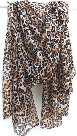 Leopard snygg silkescarf XL