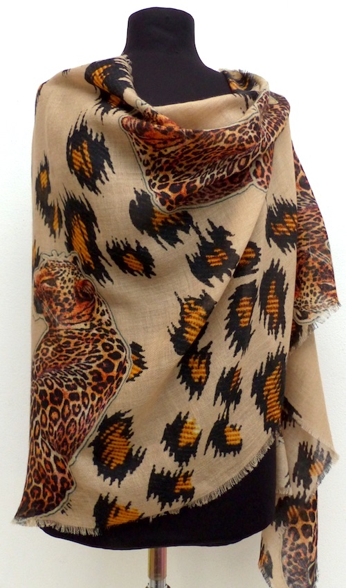 Leopard supermjuk ullsilkesjal