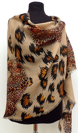Leopard supermjuk ullsilkesjal