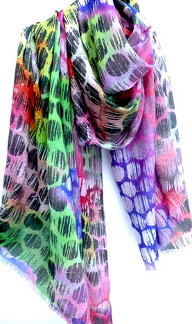 Palett färgstark & supermjuk ullsilkesjal