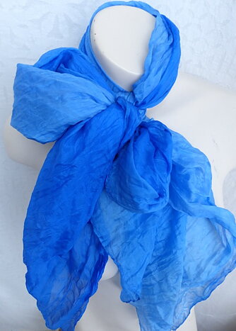 Chiffon blå silkescarf 