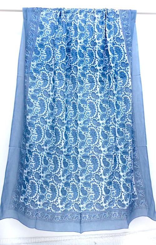 Marie blå bomullssjal / sarong
