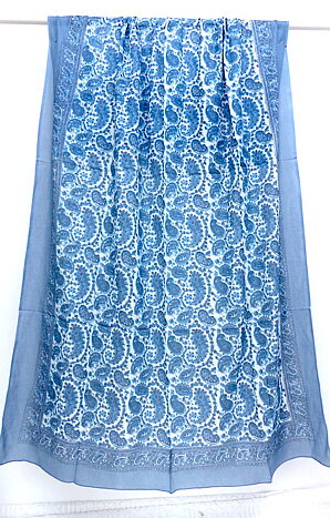 Marie blå bomullssjal / sarong