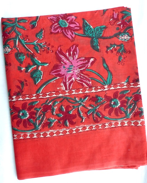 Lisa röd bomullssjal / sarong - 2