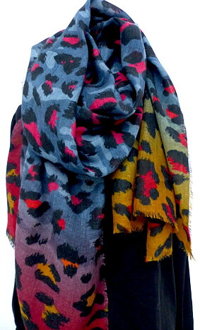 Leopard supermjuk ullsilkesjal