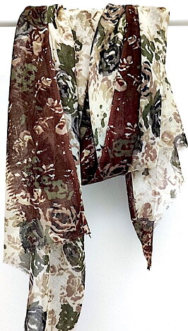 Serena blommig ullscarf