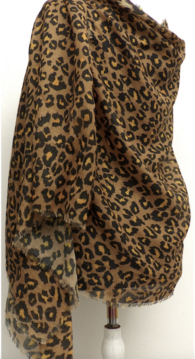 Leopard supermjuk ullsilkesjal