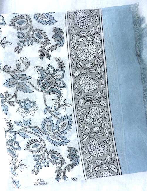 Blocktryckt bomullssjal / sarong  - 2