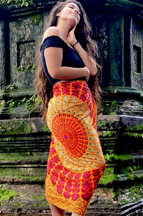 Mandala färgstark sarong