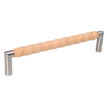 Läderhandtag Tube Twist 160 - Natur/Rostfritt stål