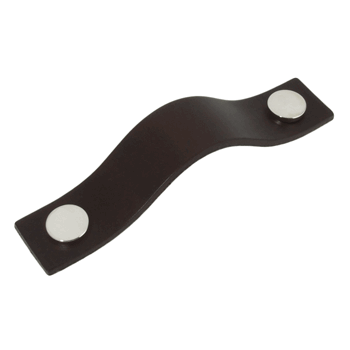 Läderhandtag Classic Strap 96  - Mörk Choklad/Blank nickel