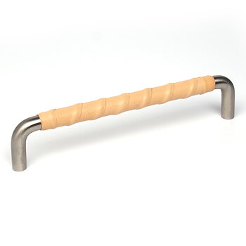 Läderhandtag Grip Twist 160 - Natur/Rostfritt stål