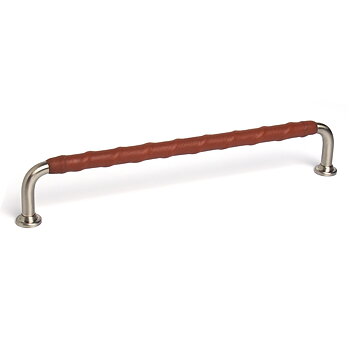 Läderhandtag Bruno Twist 192 - Cognac/Rostfri finish