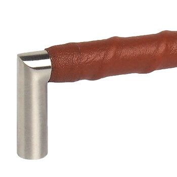 Läderhandtag Tube Twist 320 - Cognac/Rostfritt stål