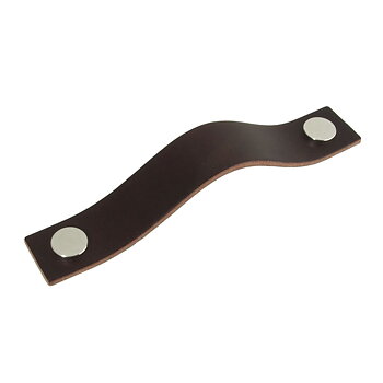 Läderhandtag RAW Strap 128 Choklad/Blank Nickel