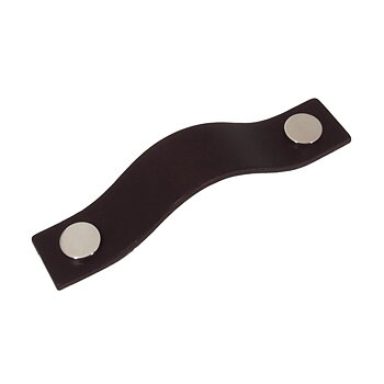 Läderhandtag Classic Strap 96  - Choklad/Blank Nickel