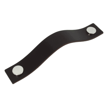 Läderhandtag Classic Strap 128  - Mörk Choklad/Blank nickel