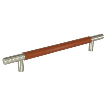 Läderhandtag Bar Skin 160 - Cognac/Rostfri finish