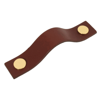 Läderhandtag Classic Strap 96  - Brun Antik/Mässing