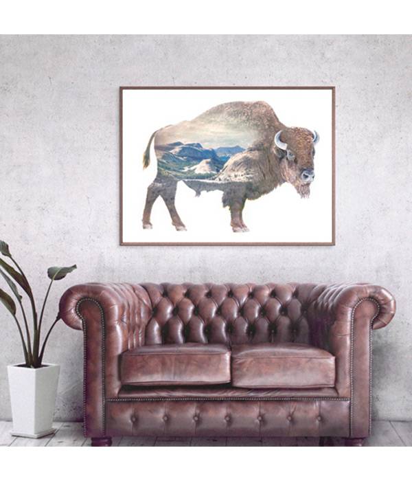 mooi Veraangenamen Tijdreeksen Blå Gungan - webshop design & crafts - Poster 100x70 Faunascapes - Buffalo
