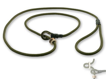 Mystique® Retrieverkoppel valp med dubbla hornstopper,  150cm Khaki 6mm