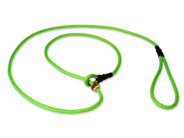 Retrieverkoppel med hornstopper,  150cm Neongrön 6mm