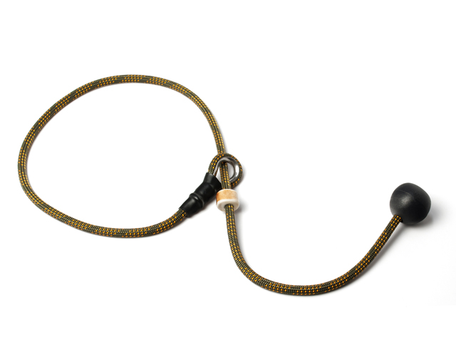 Kort retrieverkoppel med hornstopper (Kula),  65 cm Khaki/orange 6mm