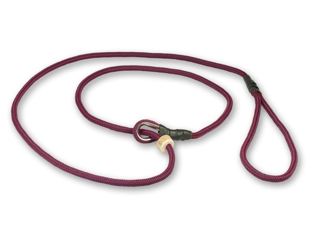 Mystique® Retrieverkoppel med hornstopper,  150 cm Vinröd 6mm