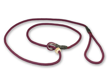 Mystique® Retrieverkoppel med hornstopper,  150 cm Vinröd 6mm