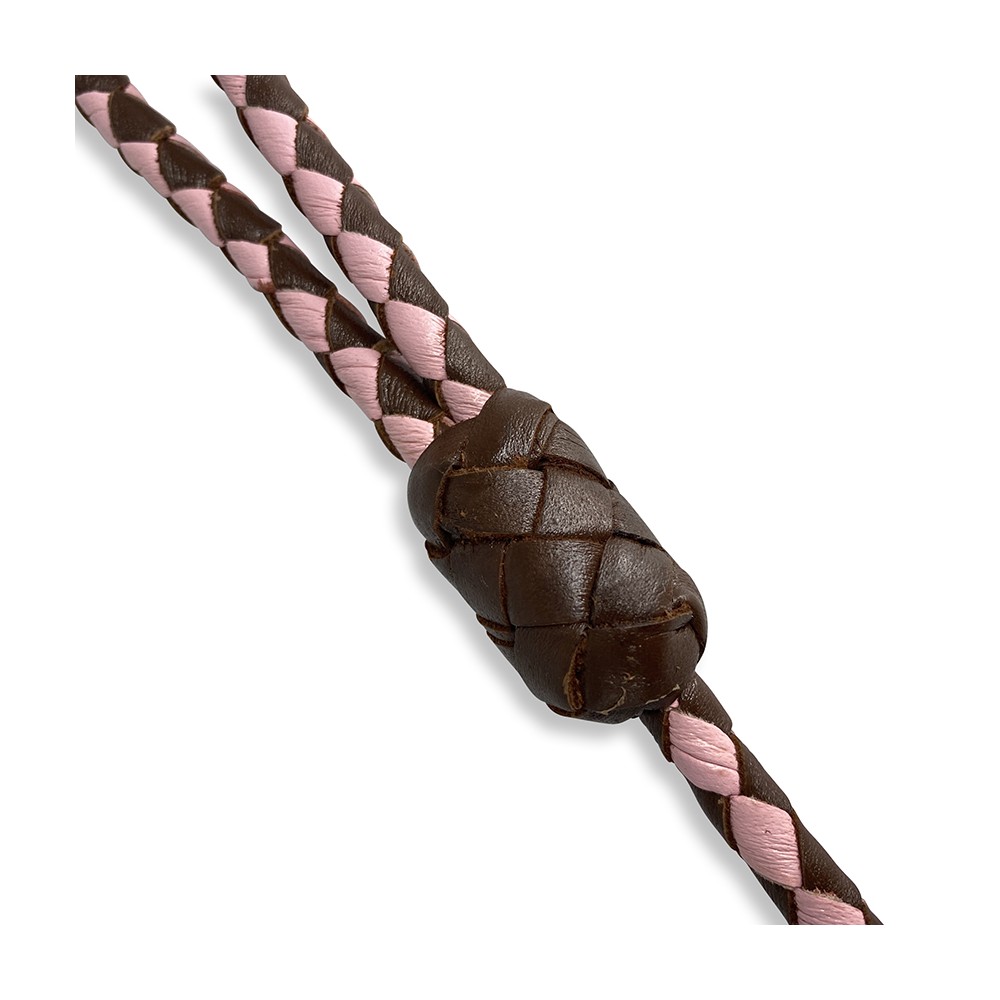 Leather by Beth Retrieverkoppel i veg.garvat buffelskinn, Cognac/Rosa - 4