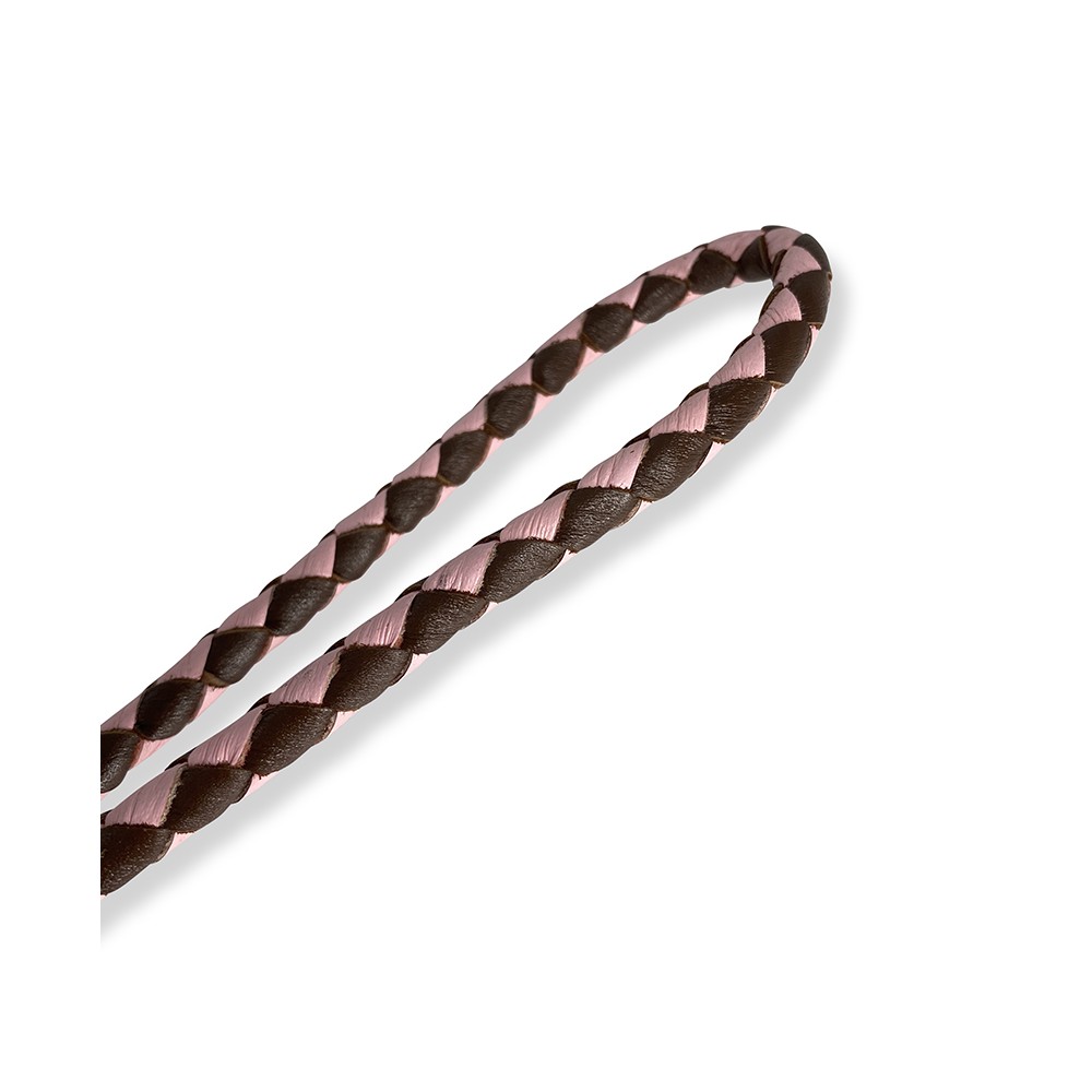 Leather by Beth Retrieverkoppel i veg.garvat buffelskinn, Cognac/Rosa - 6