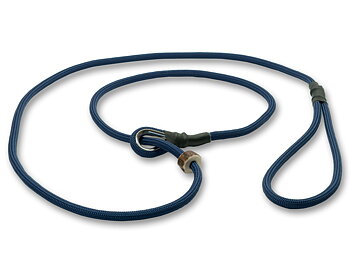 Mystique® Retrieverkoppel med hornstopper,  150cm mörkblå 6mm
