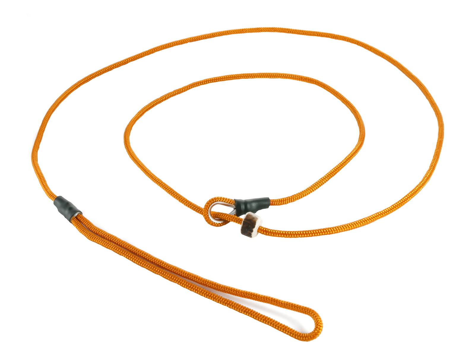Mystique® Retrieverkoppel med hornstopper,  150cm orange 4mm