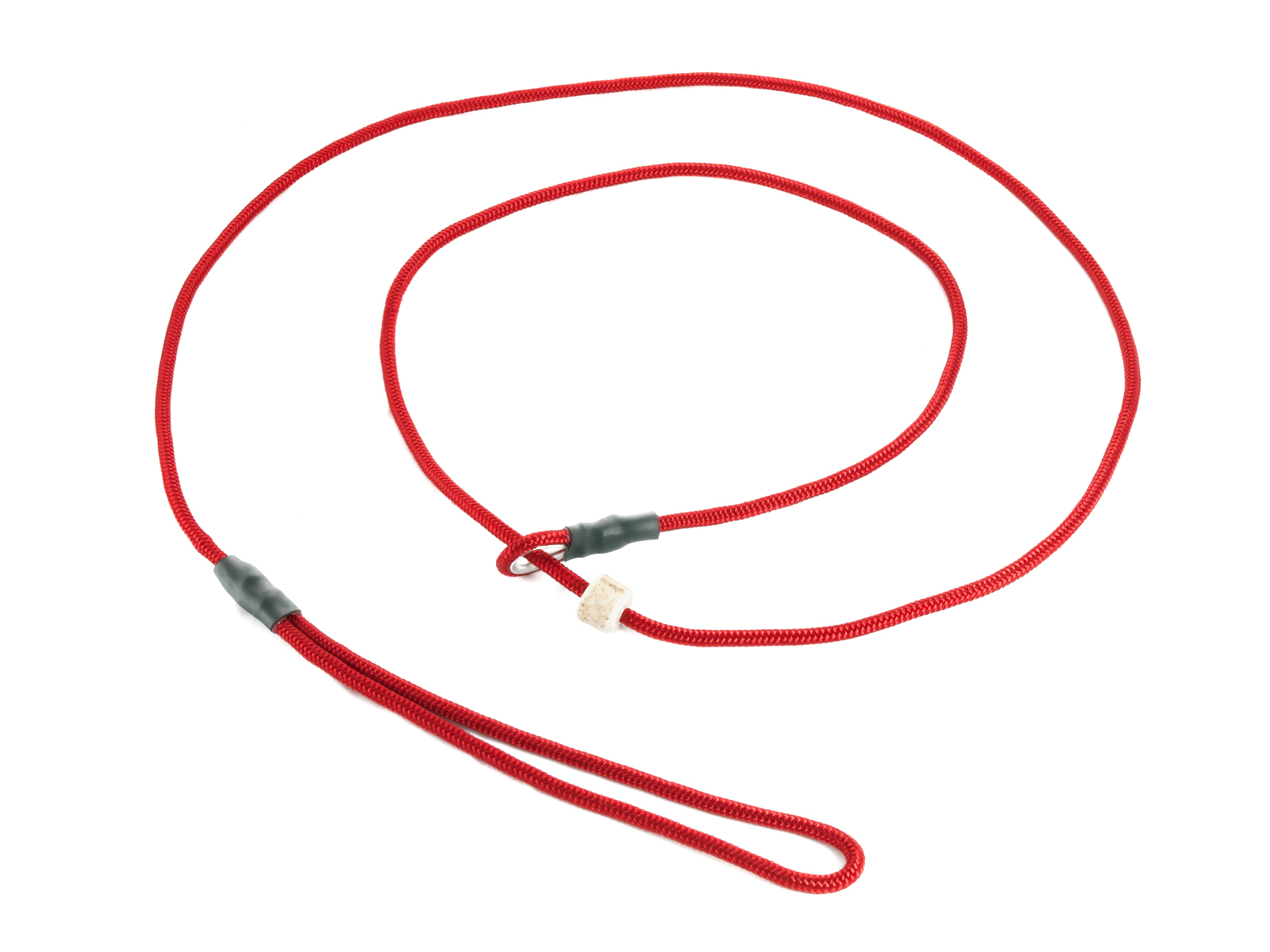Mystique® Retrieverkoppel med hornstopper,  150cm röd 4mm