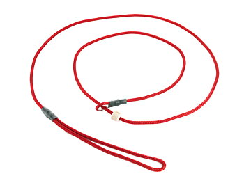 Mystique® Retrieverkoppel med hornstopper,  150cm röd 4mm
