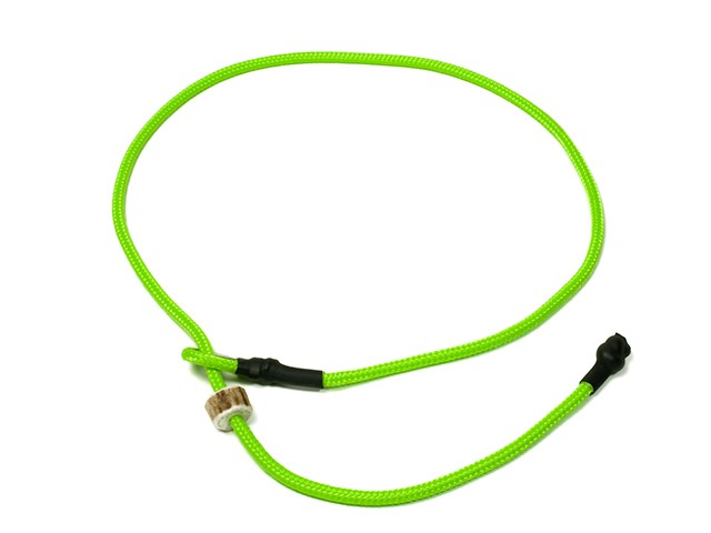 Mystique® Kort retrieverkoppel "Luring" med hornstopper. 4mmx65cm, Neongrön