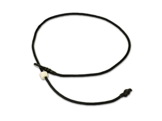 Mystique® Kort retrieverkoppel "Luring" med hornstopper. 4mmx65cm, Svart