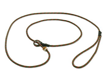 Mystique® Retrieverkoppel med hornstopper,  150cm Khaki/röd 4mm