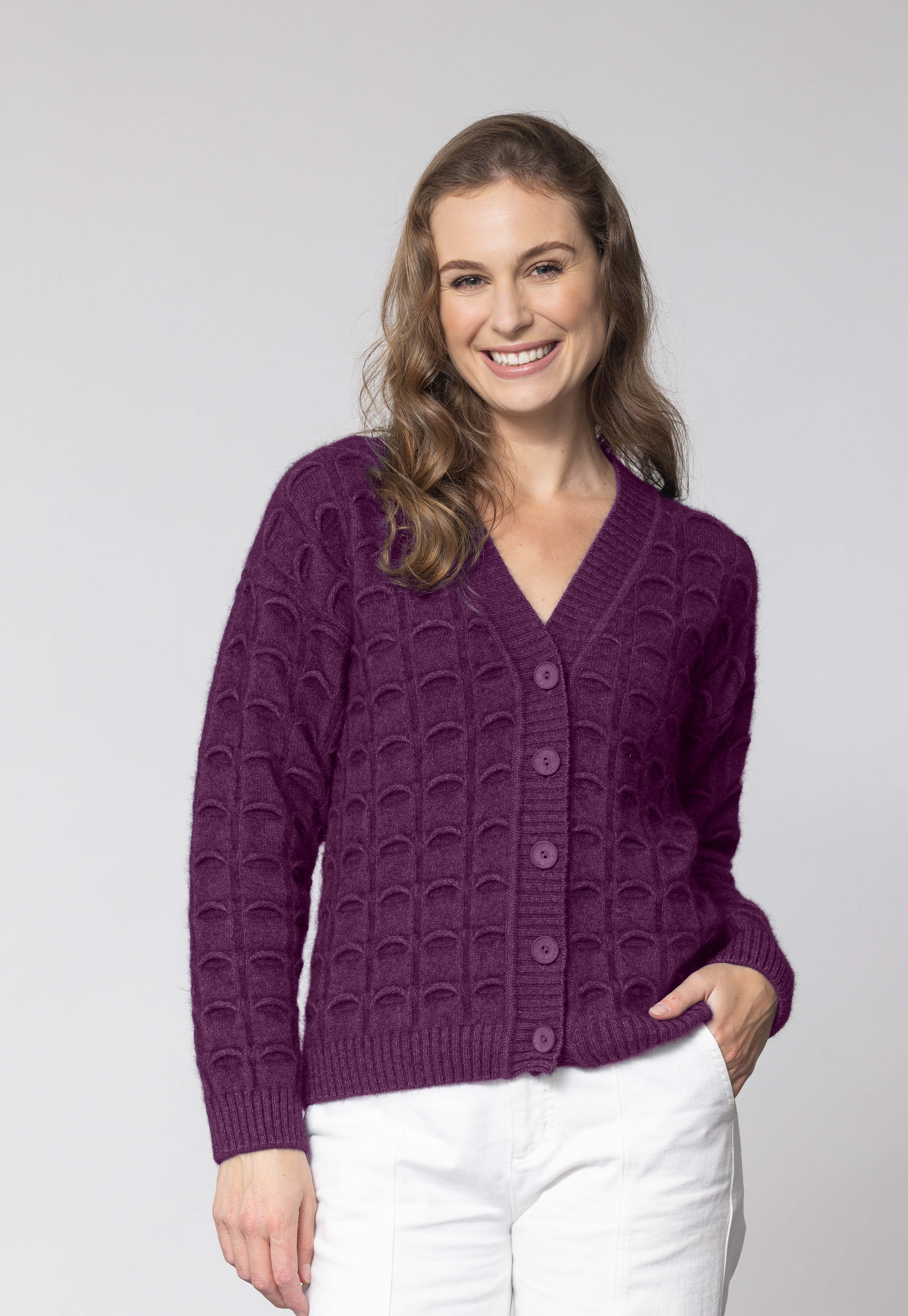 Noble Wilde Tröja i Merino/Possum, Eyelash Cardigan - 3