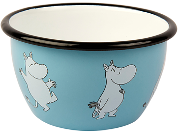 Moomin Enamel Bowl, 6 dl - Retro - Moomintroll