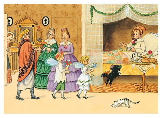 Elsa Beskow Vykort - Tant Bruns Födelsedag