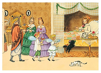 Elsa Beskow Vykort - Tant Bruns Födelsedag