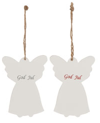 Träskylt Ängel, God jul