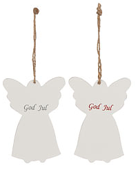 Träskylt Ängel, God jul