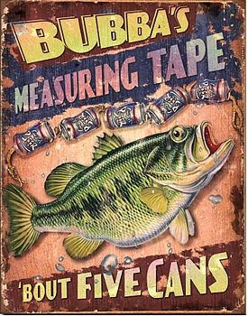 Plåtskylt - Bubbas Measuring Tape