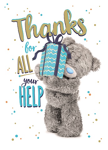 Dubbelvikt kort - Thanks for all your help - Me to you